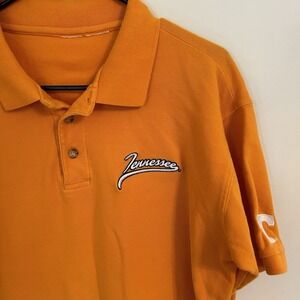 Tennessee Volunteers Vintage Red Oak‎ Men Orange Polo Shirt 100% Cotton Heavy